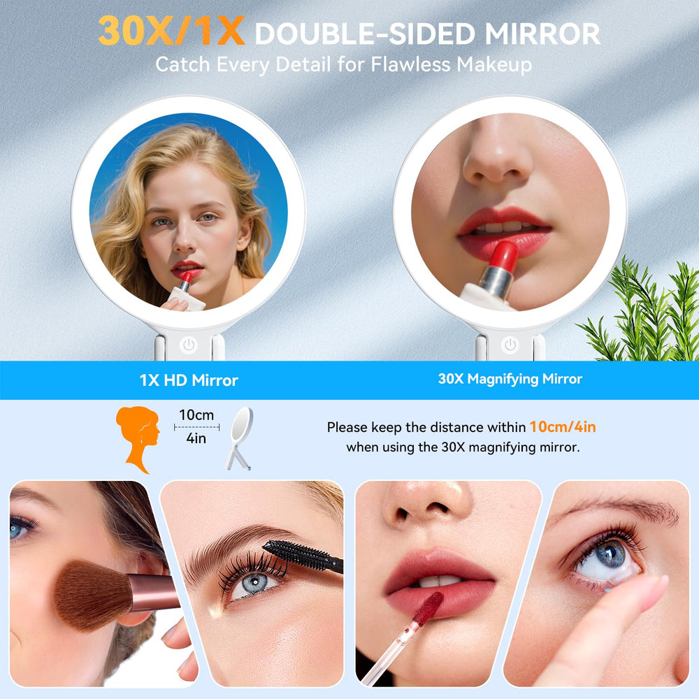 Auxmir travel makeup mirror rechargeable battery for cordless travel use