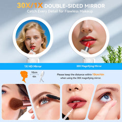Auxmir travel makeup mirror rechargeable battery for cordless travel use
