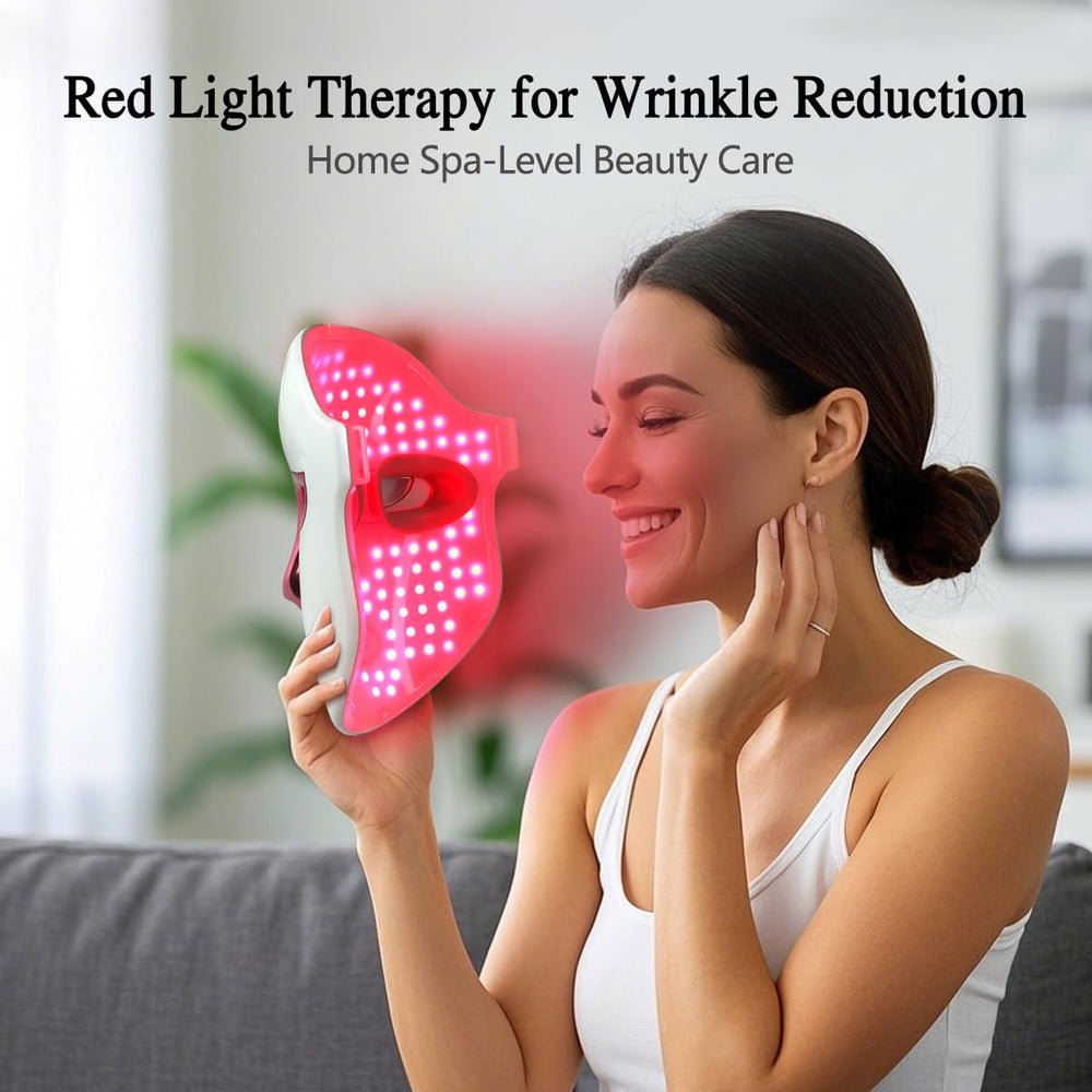 Auxoliev LED Face Mask blue-light therapy for blemish-prone skin.