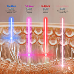 Auxoliev LED Face Mask red-light therapy for potential smoother skin appearance.