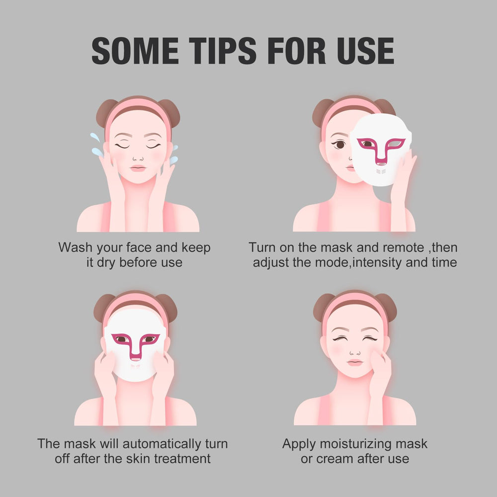 Auxoliev LED Face Mask Type-C charging for quick, ready-to-use sessions.