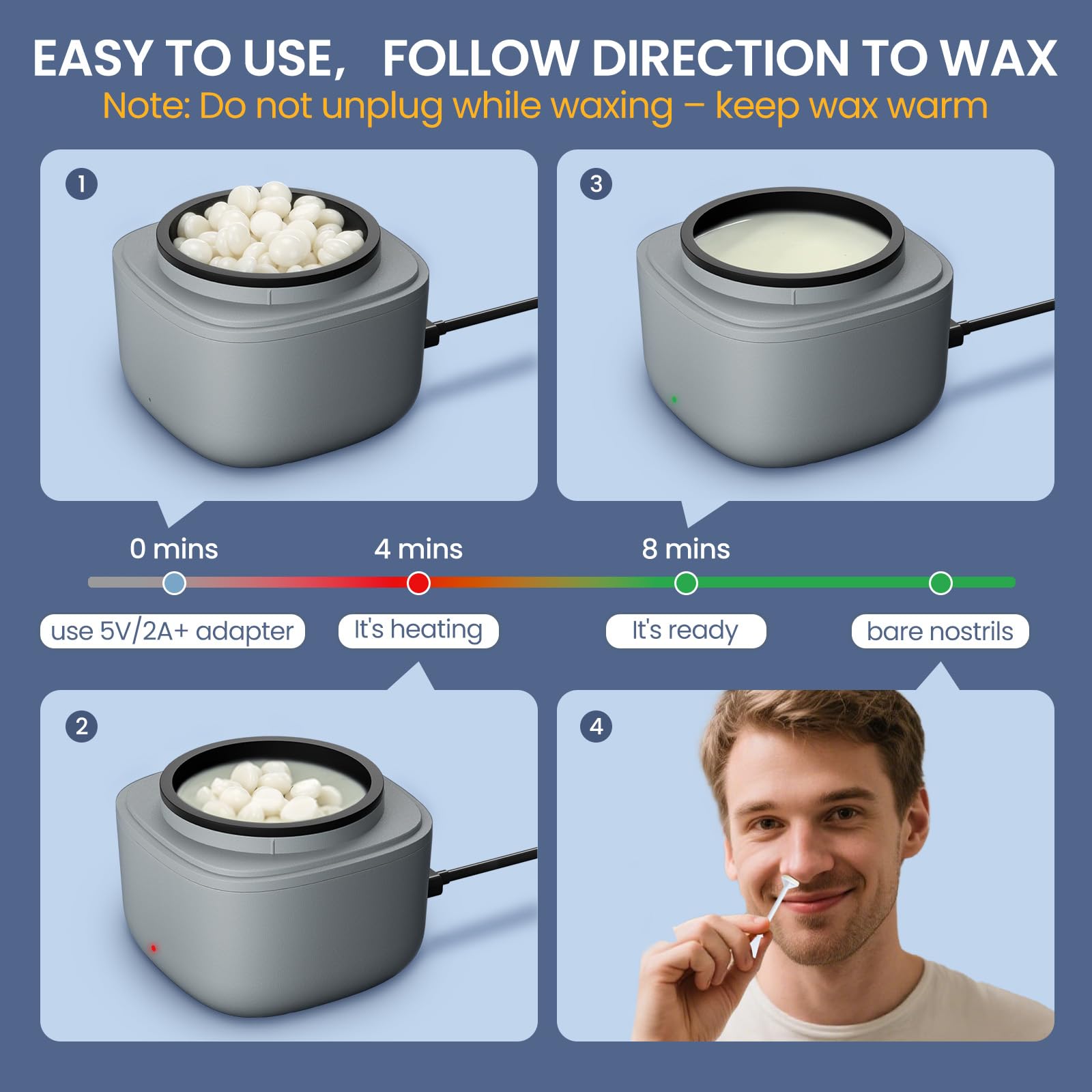 AUZEAL Nose Wax Kit 10g wax beans ready in minutes