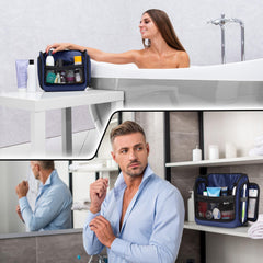 AvaJex travel toiletry bag with 19 compartments ideal for separating bottles and tools