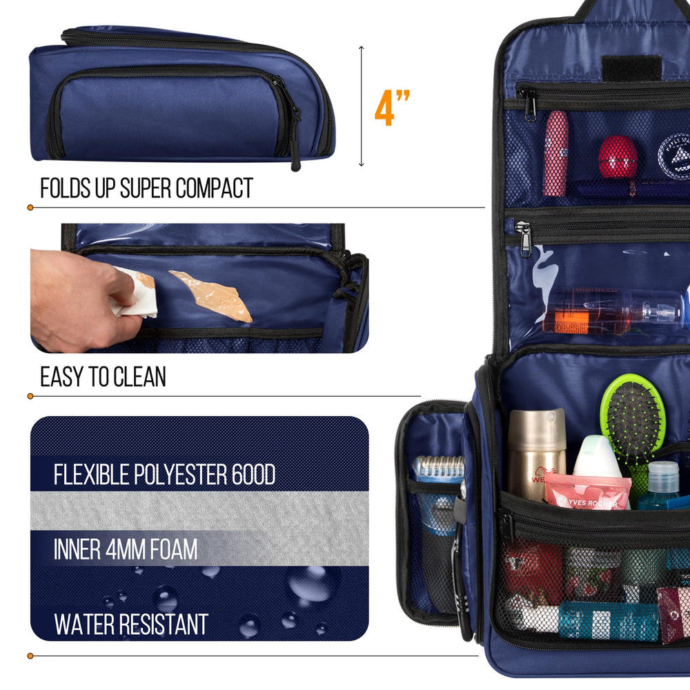 AvaJex travel toiletry bag metal XXL hook for hanging in bathrooms