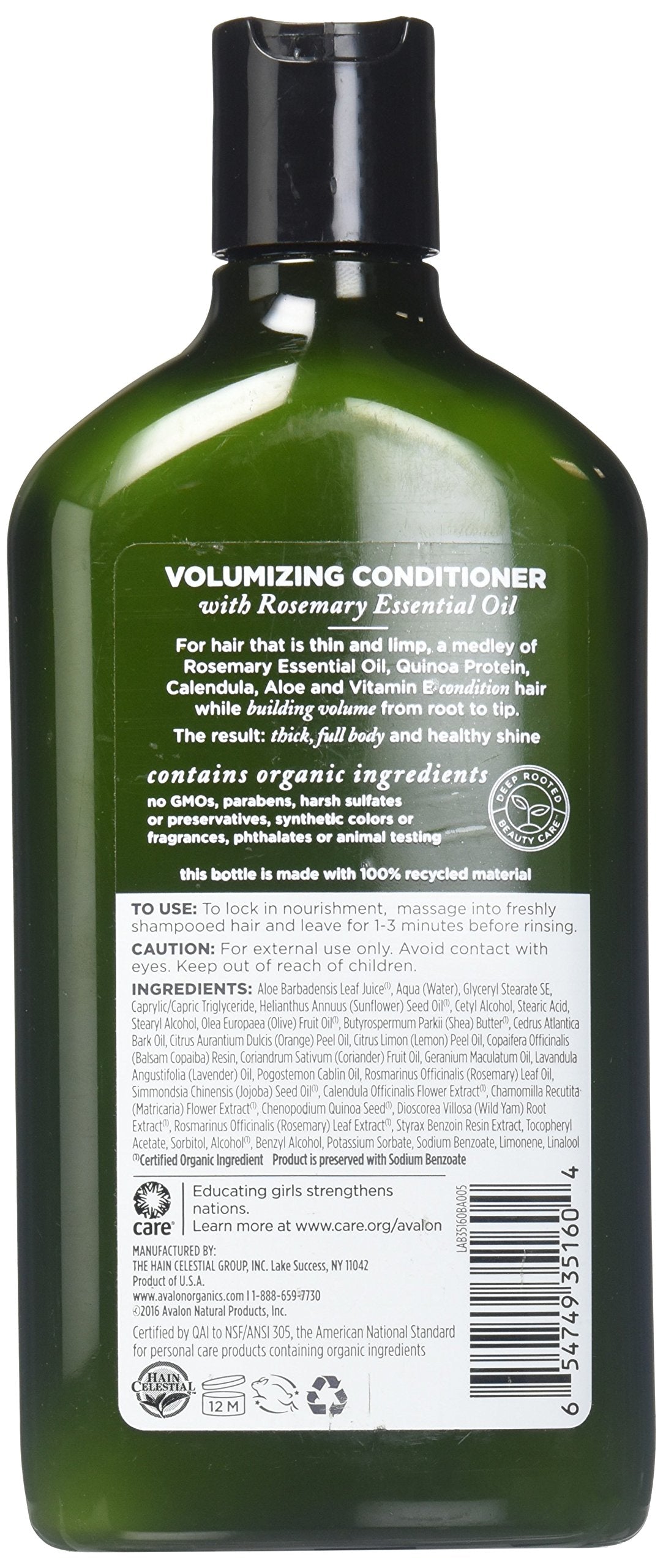Avalon Organics conditioned hair with shine and silky feel