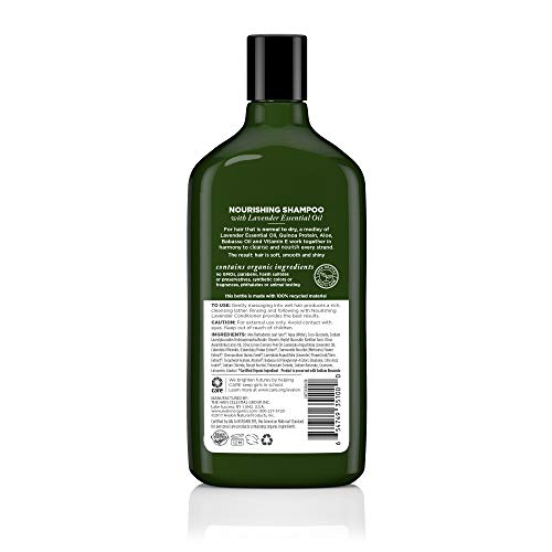 Avalon Organics Lavender Shampoo pours for hydrating wash.
