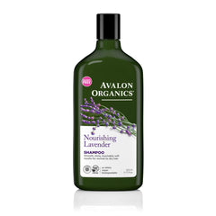 Avalon Organics Nourishing Lavender Shampoo bottle delivers gentle cleansing.