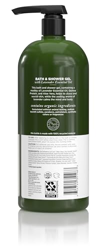 Avalon Organics Revitalizing Lavender bubble lather demonstrates rich foam for a refreshing wash