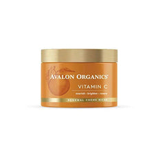 Avalon Organics Vitamin C Renewal Creme bottle demonstrates plant-based hydration for nightly renewal
