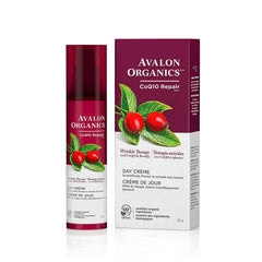 Avalon Organics Wrinkle Therapy Day Crème bottle showing hydrated texture for daily use