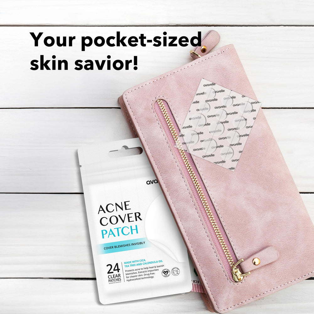 AVARELLE Hydrocolloid Patches on Blemish illustrate protective, absorbing patch for breakouts.
