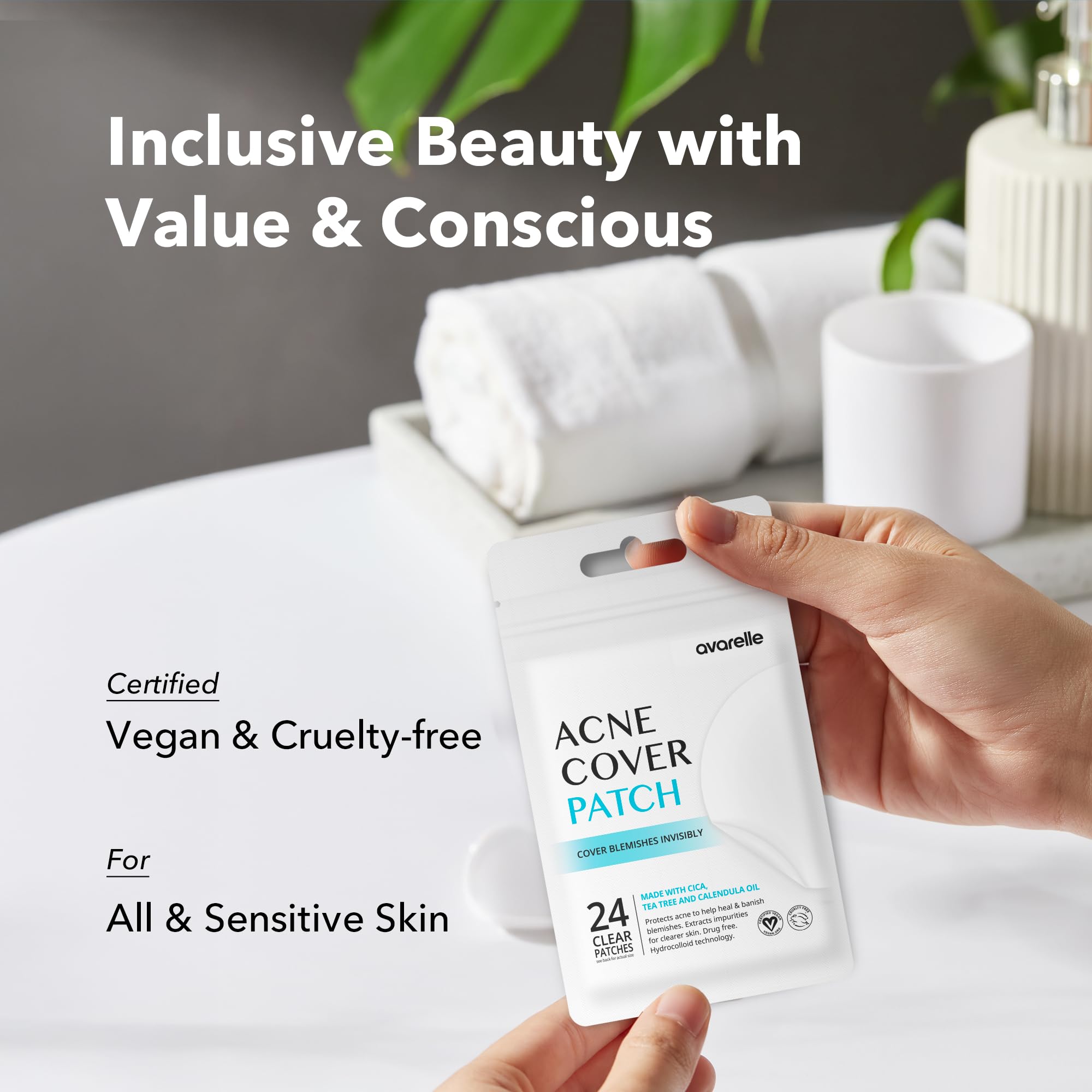 AVARELLE Patch Discreet on Skin-Tone demonstrates seamless, discreet coverage.