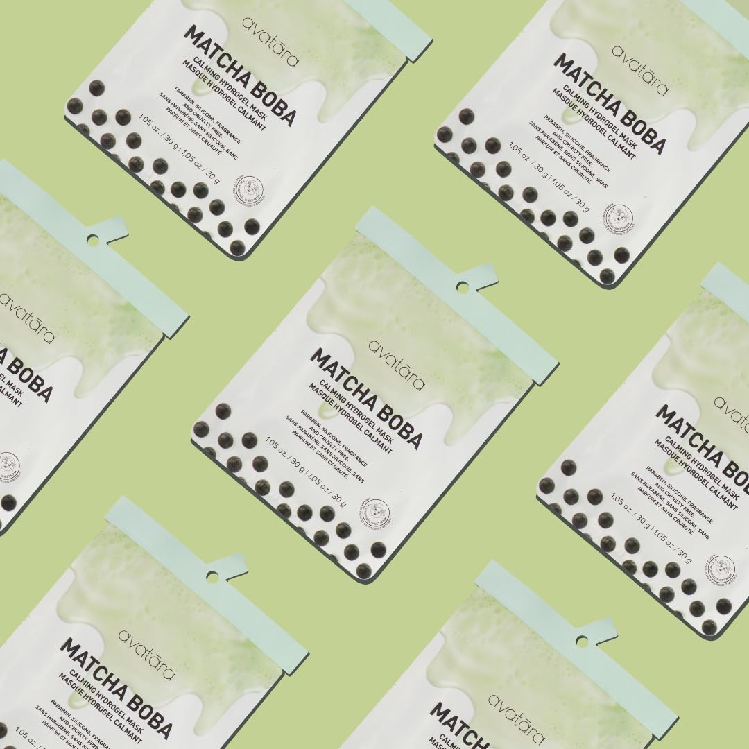 Avatara Boba Mask bundle-use visuals highlight a weekly hydration routine.