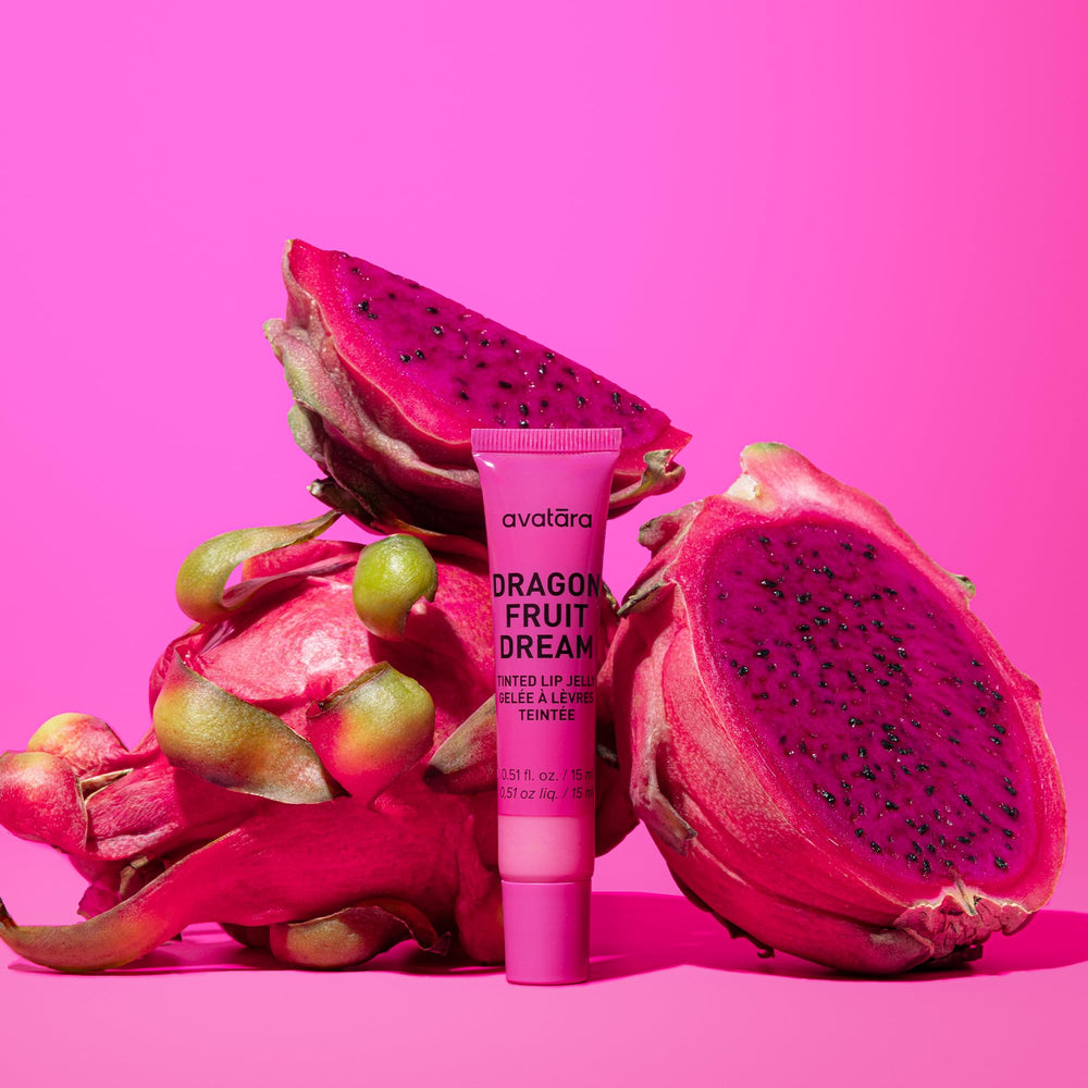 Avatara Dragonfruit Dream Lip Jelly on lips reveals soft glow and sheen