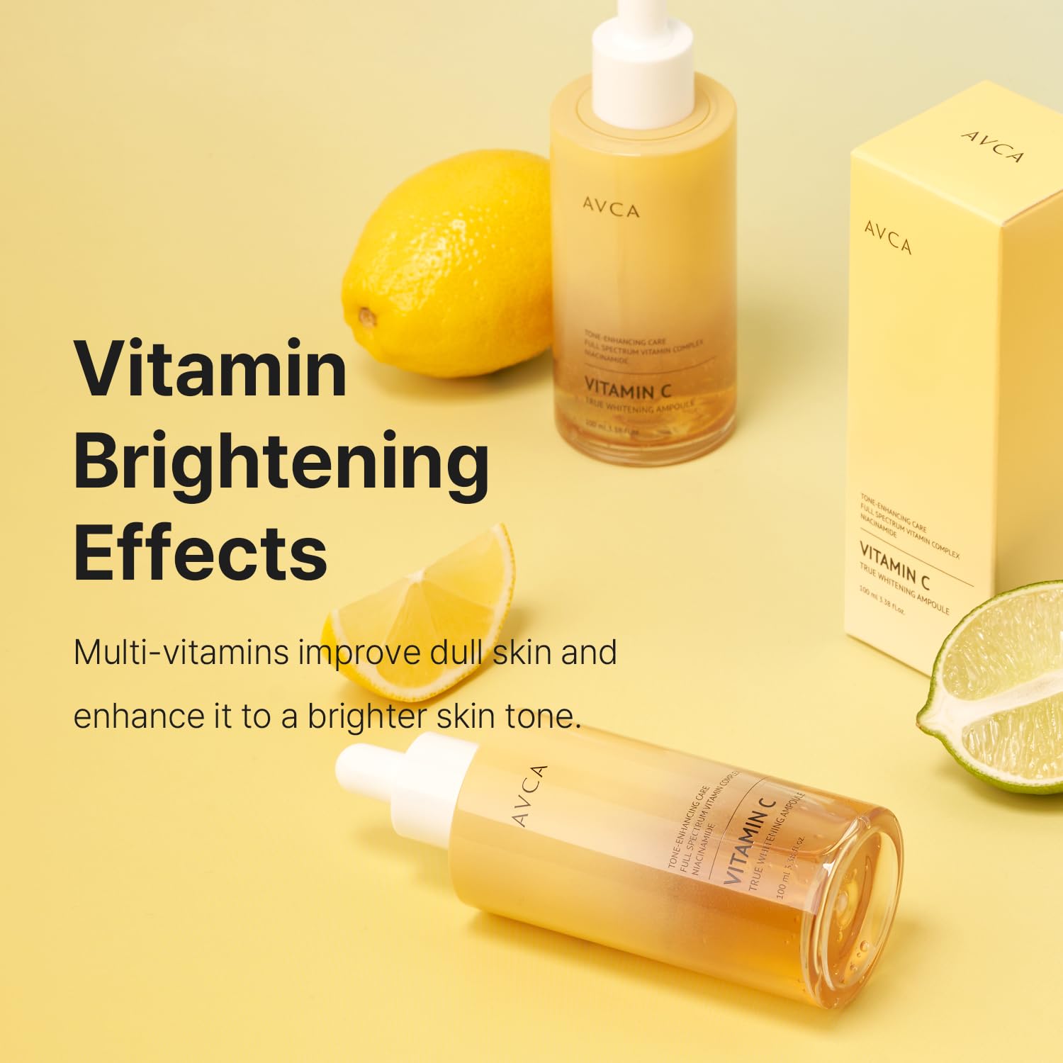 AVCA serum fruit extract and AHA blend promotes gentle exfoliation for brighter skin