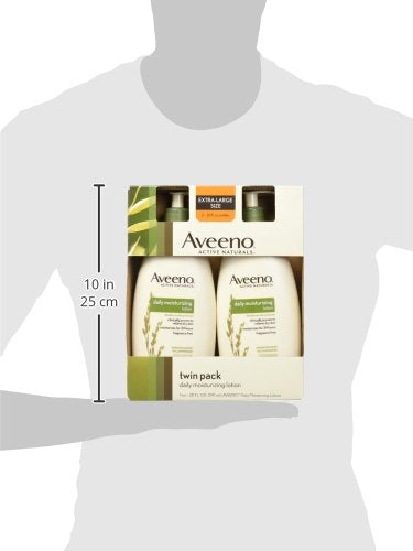 Aveeno lotion dispensing pump demonstrates easy grip and mess-free application.