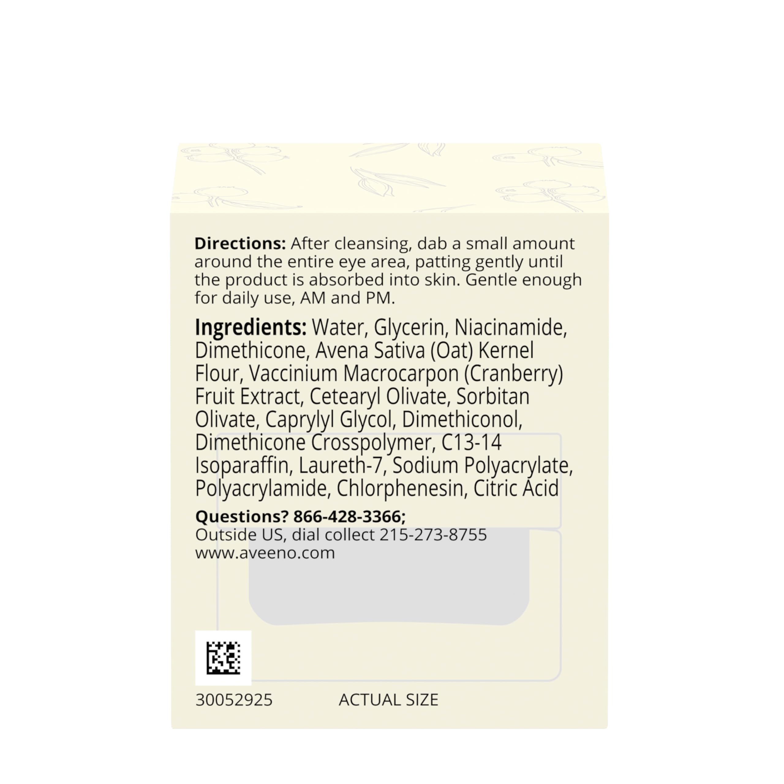 Aveeno Calm + Restore Eye Gel packaging is part of a calm skincare routine around the eye.