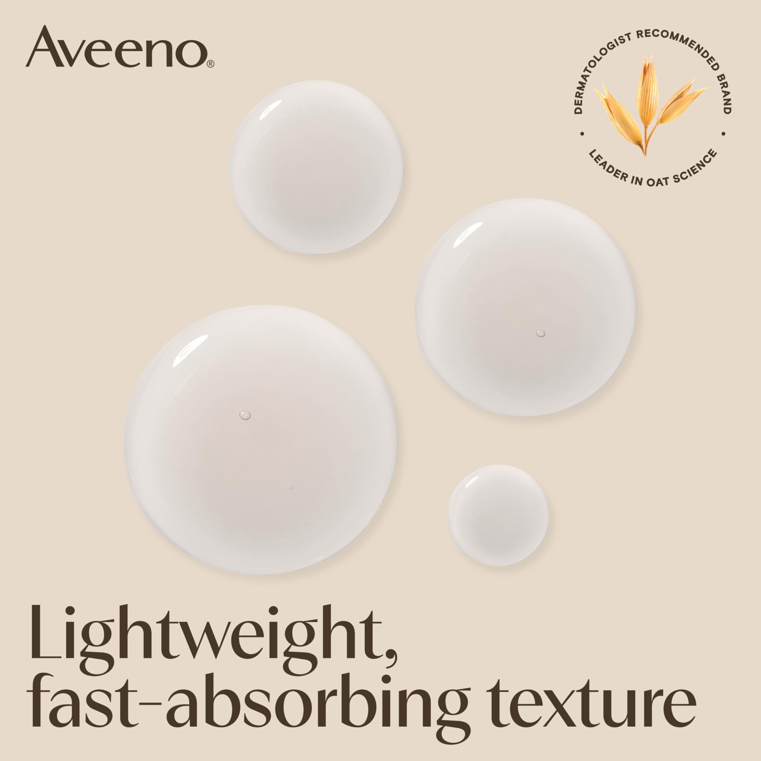 Detail of feverfew element signaling calming skin support in Aveeno serum