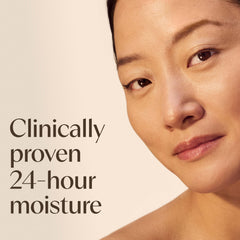 Fragrance-free Aveeno Calm + Restore label indicating sensitive-skin friendly formula