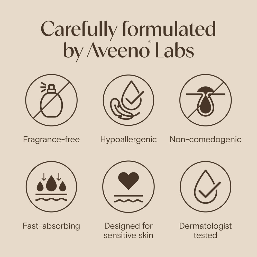 Apply Aveeno Calm + Restore on dry face before moisturizer for lightweight hydration