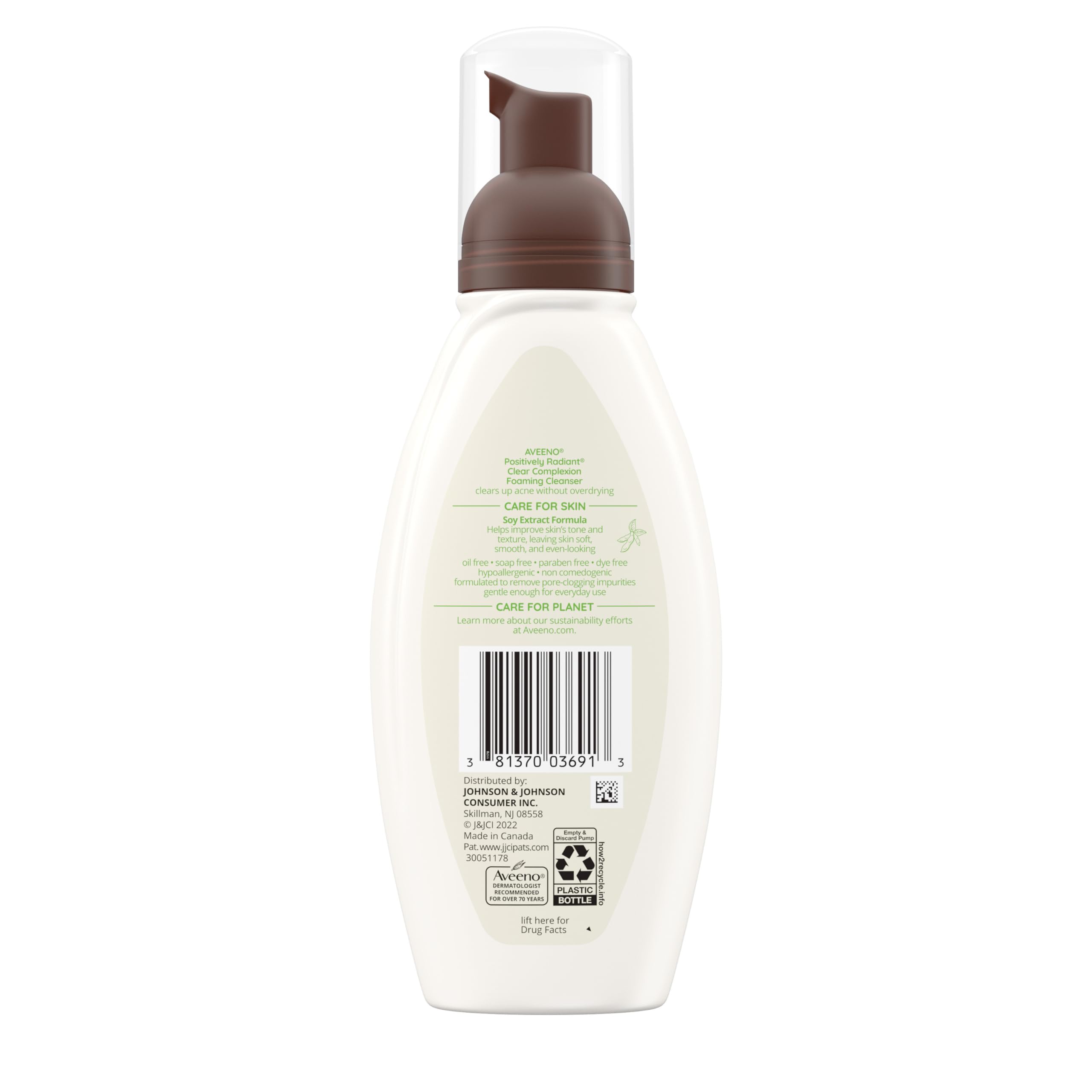 Aveeno Clear Complexion Foaming Cleanser suitable for sensitive skin and daily use.