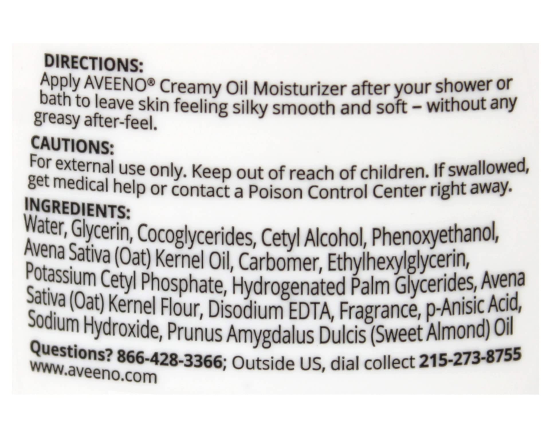 Aveeno Creamy Oil applied to arm for soft, touchable skin.