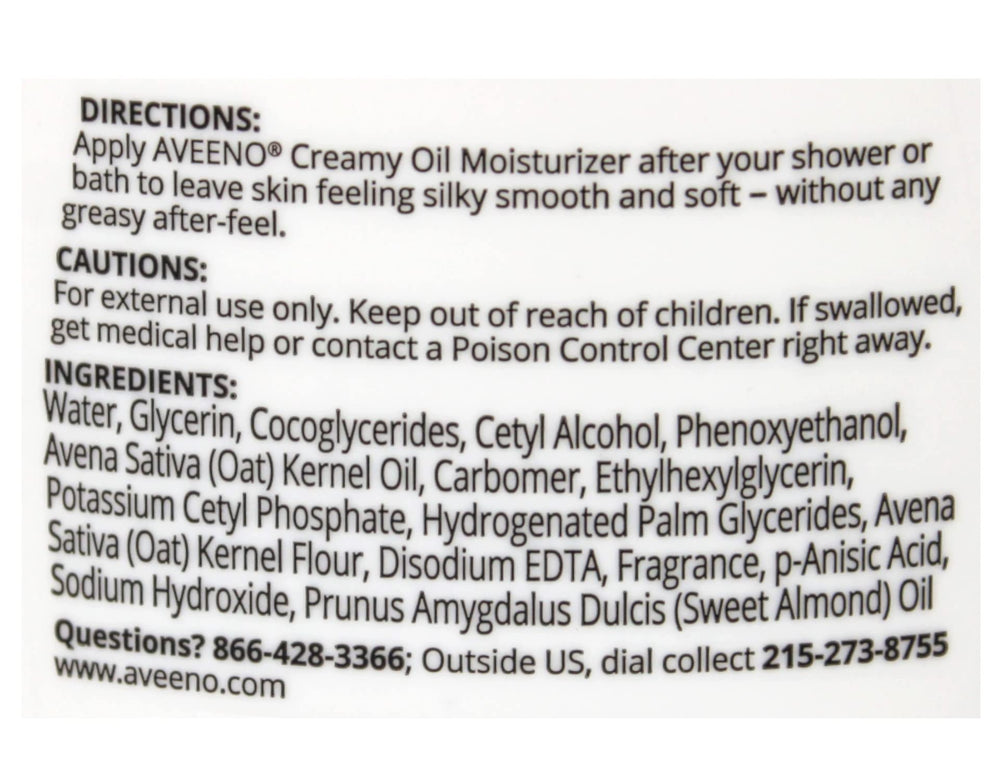 Aveeno Creamy Oil applied to arm for soft, touchable skin.