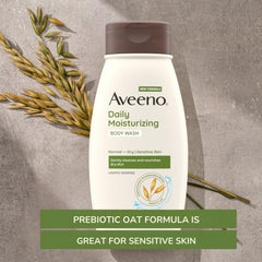 Aveeno Daily Moisturizing Body Wash with a light scent for sensitive skin users.