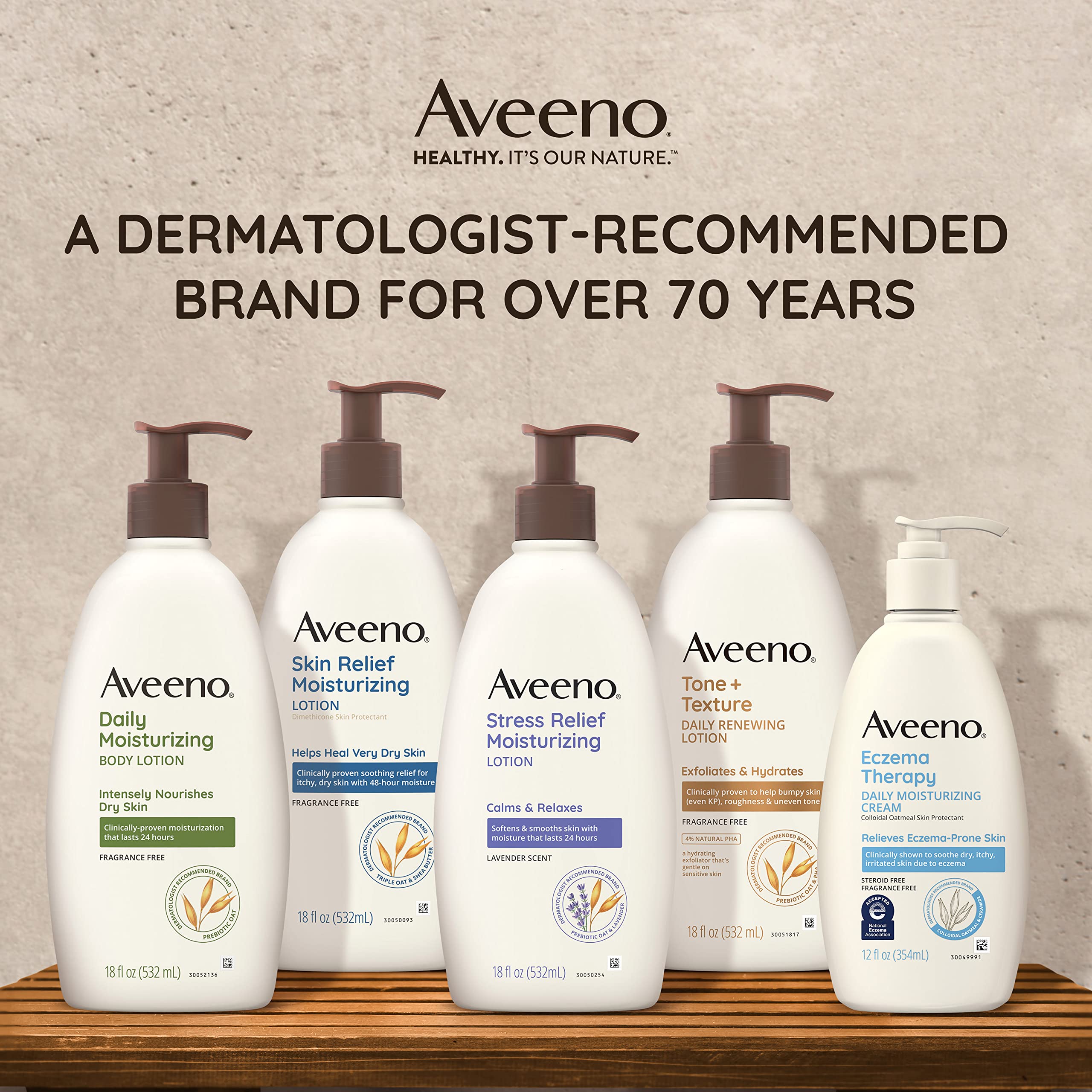 Aveeno daily-use photo showing quick absorption before dressing