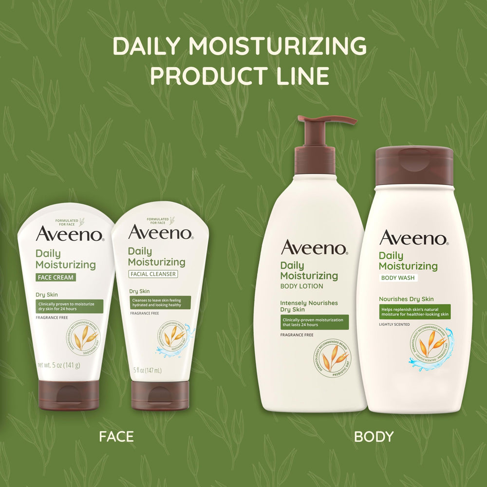 Aveeno cleansing bar ideal for dry skin in morning routine.