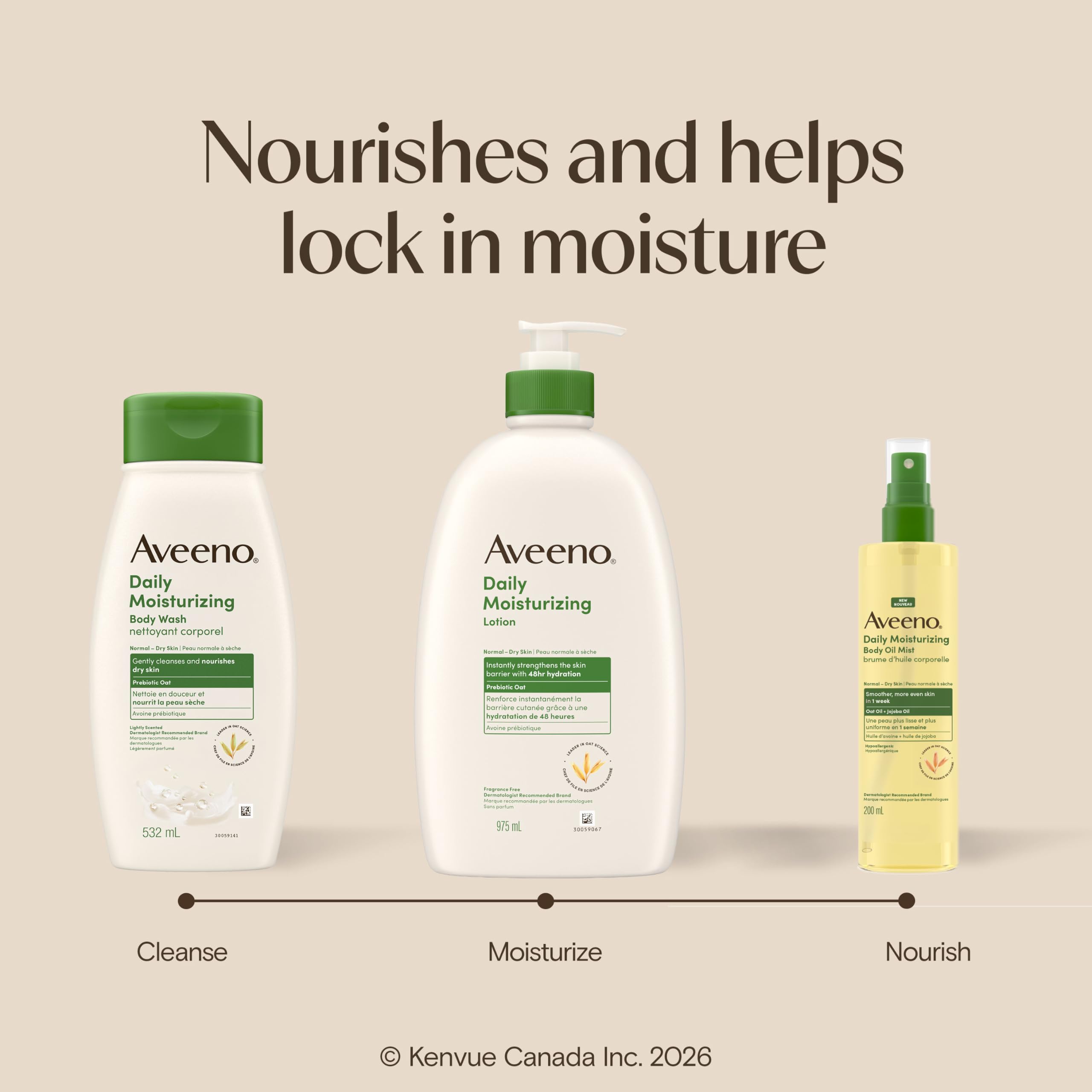 Aveeno colloidal oat close-up emphasizing soothing, barrier support
