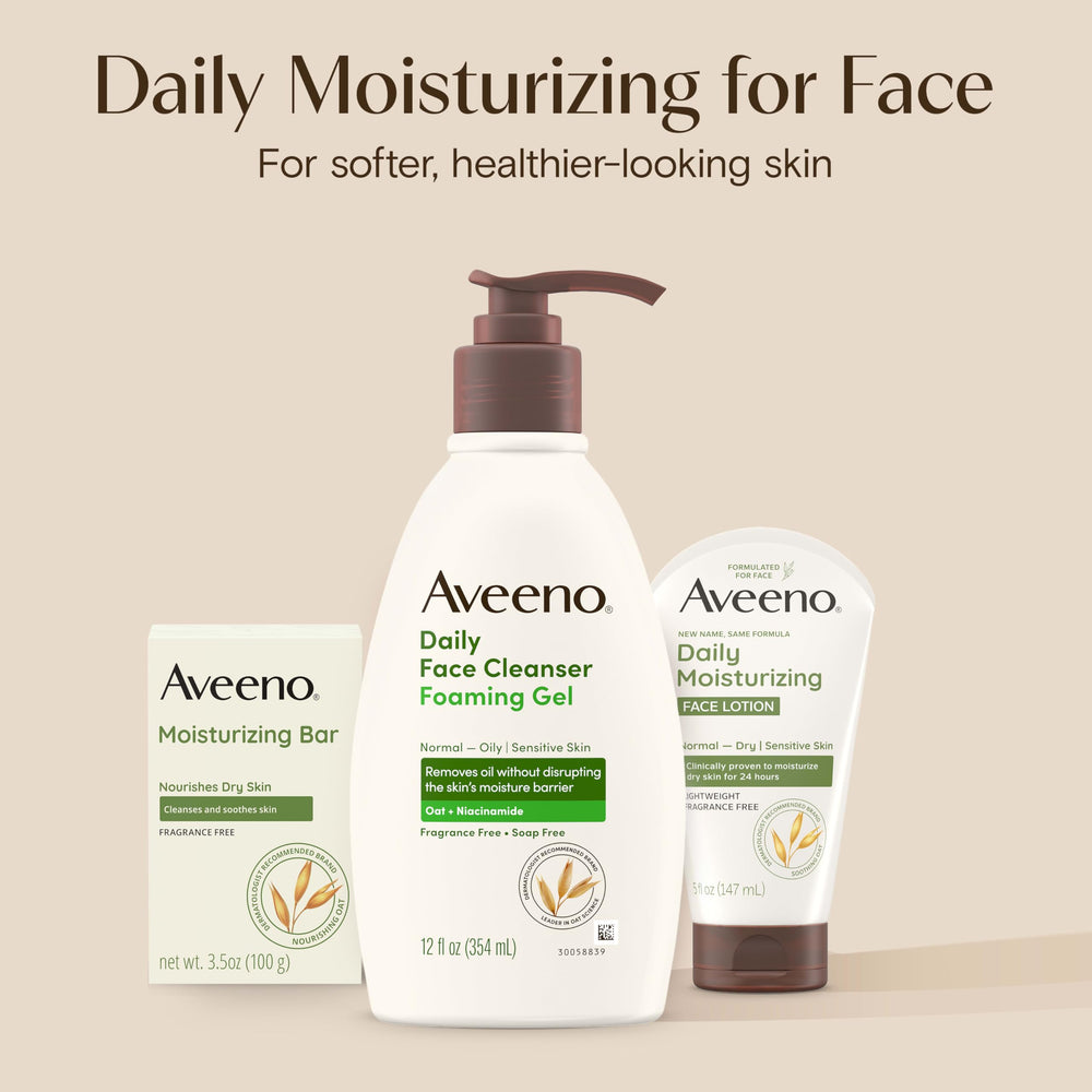 Aveeno ingredients nourishing oats for gentle cleansing.