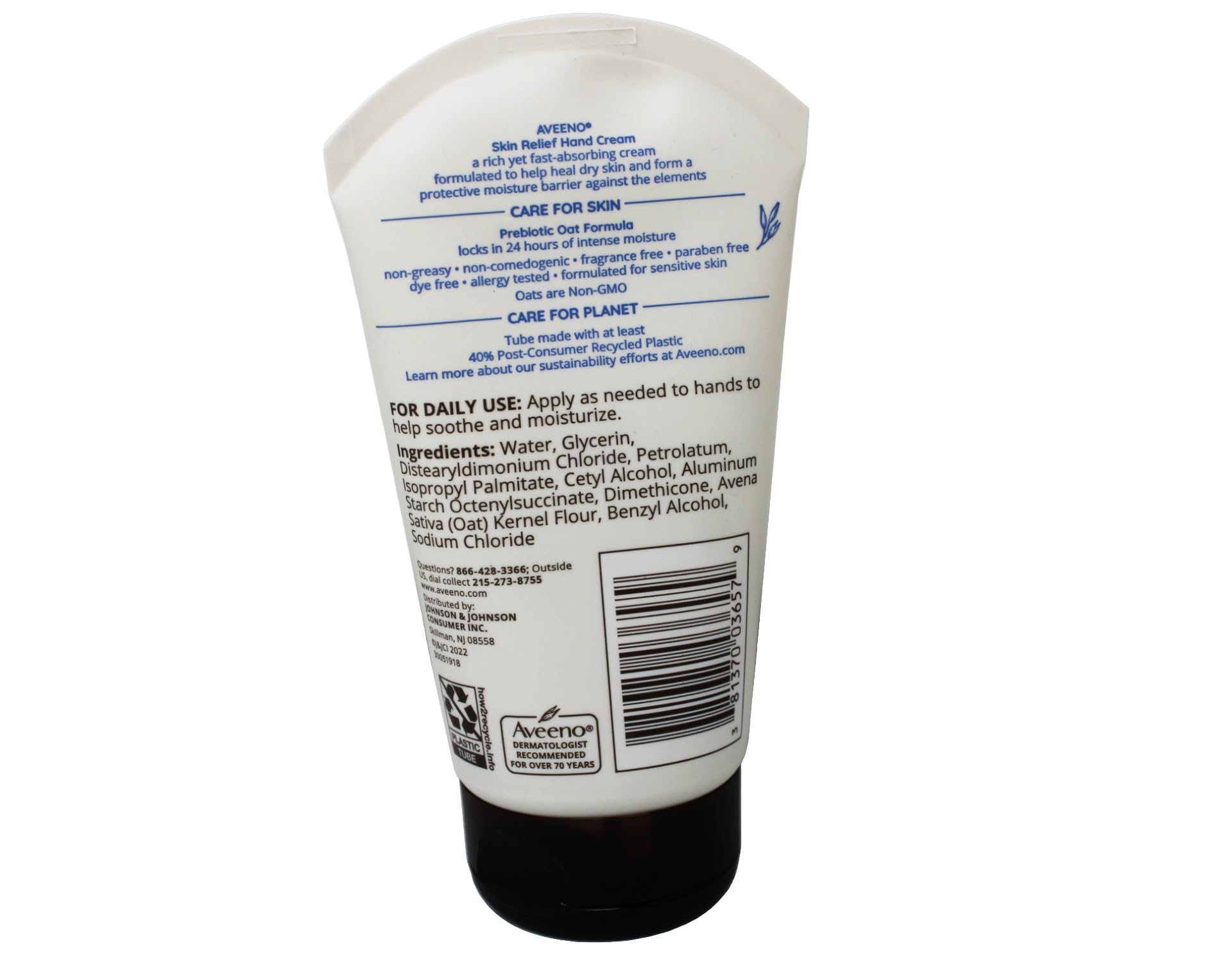 Aveeno Intense Relief Hand Cream applied after washing hands for protection.