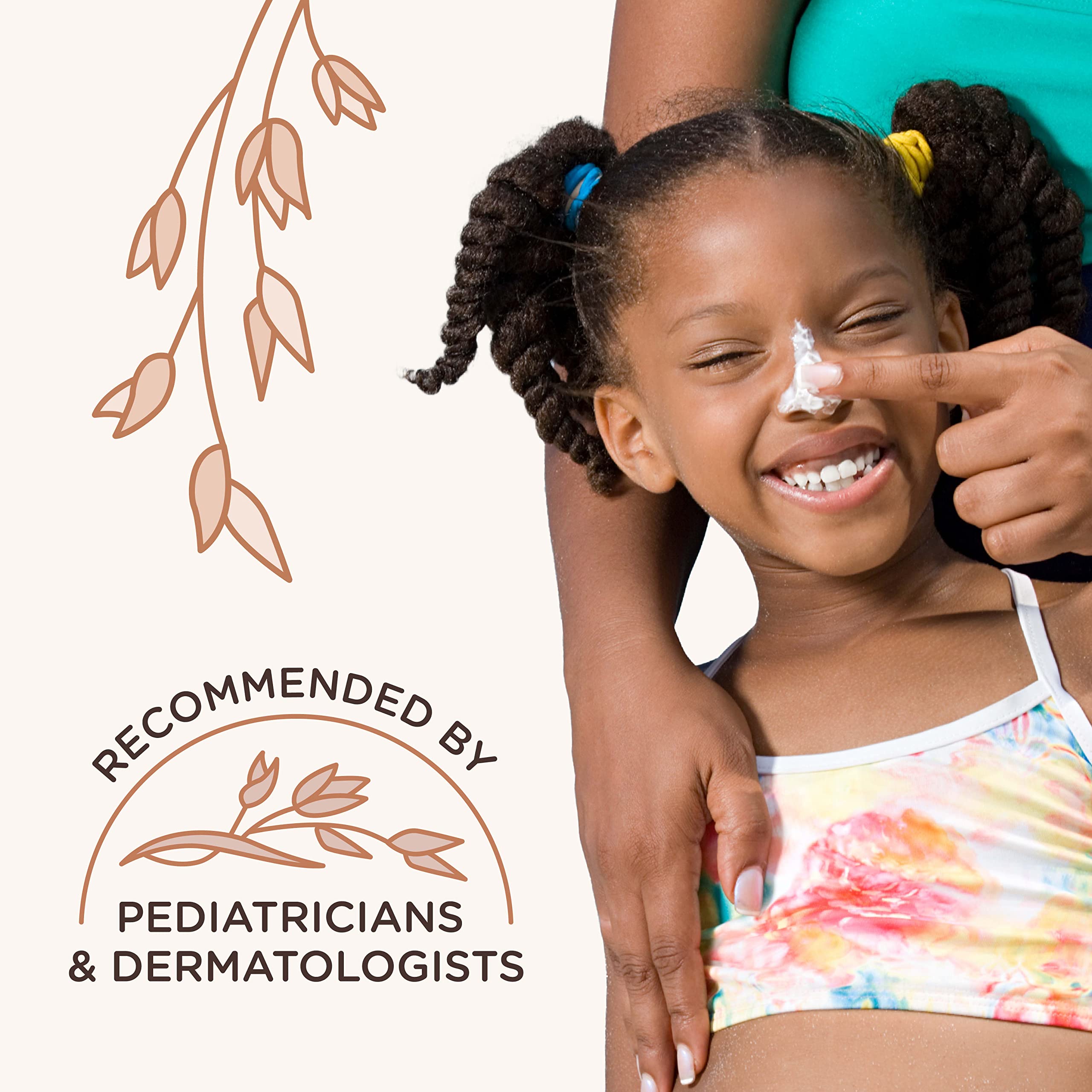 Aveeno Kids tear-free formula image conveys easy, comfortable application for kids