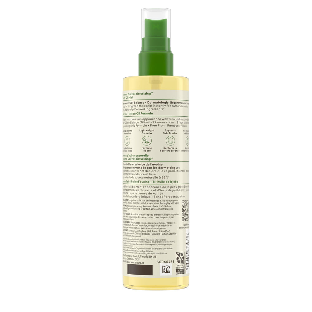 Aveeno label and ingredients panel highlighting hypoallergenic formula