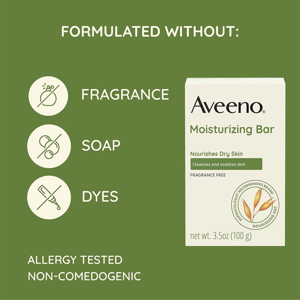 Aveeno Moisturizing Bar demonstrates facial cleansing application.