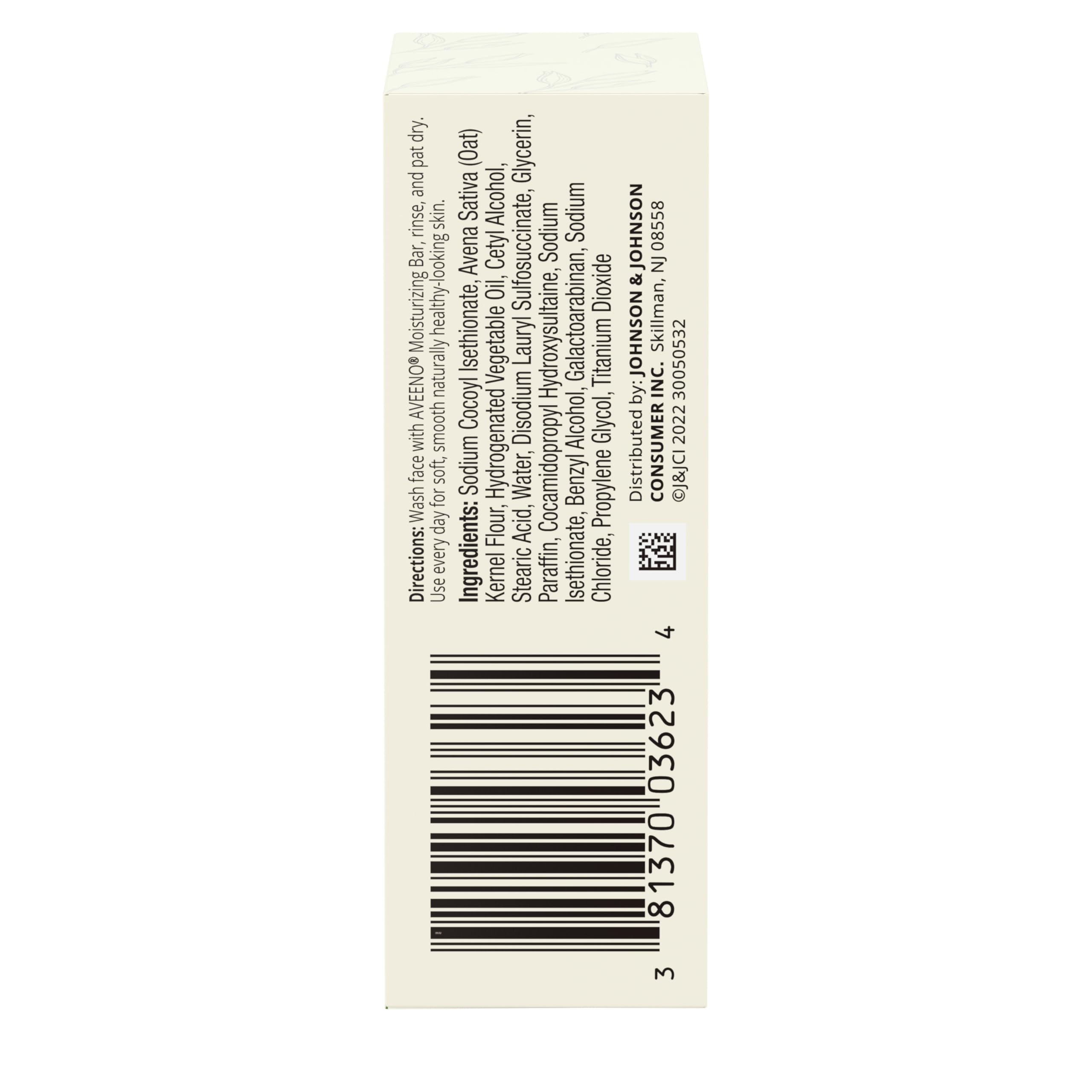 Aveeno packaging showing recyclable wrap and eco-friendly design.