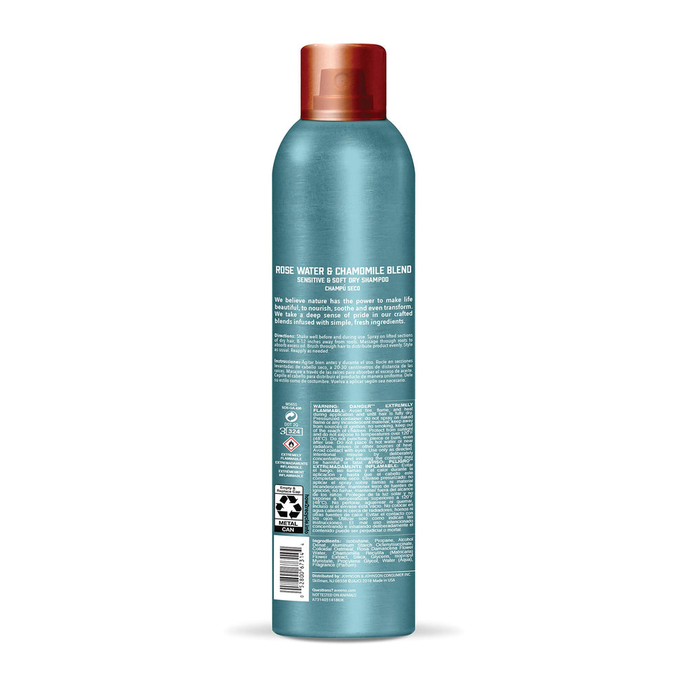 Aveeno Rose Water & Chamomile Dry Shampoo application for quick root refresh