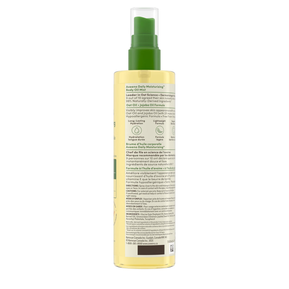 Aveeno size comparison in hand showing 200mL travel-friendly volume