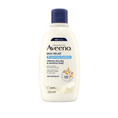 Aveeno Skin Relief Soothing Shampoo bottle for gentle cleansing on sensitive scalp.