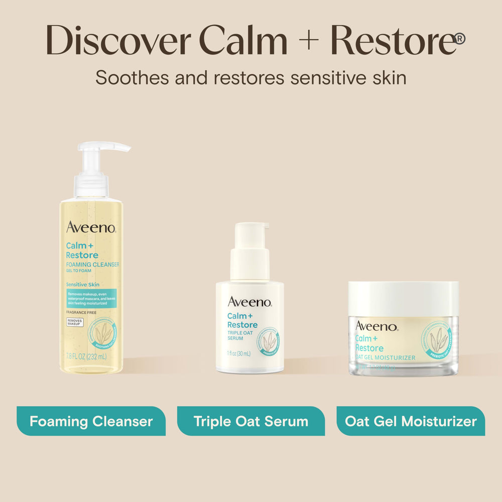 Aveeno Calm + Restore: textura ligera que deja la piel suave y receptiva.