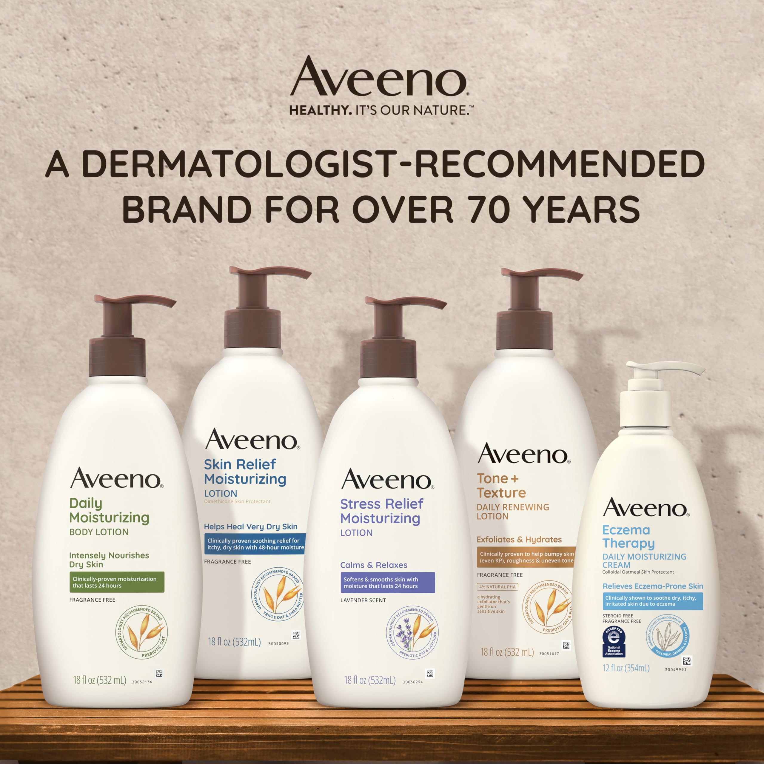 Aveeno Tone + Texture close-up of dry skin before and after lotion application