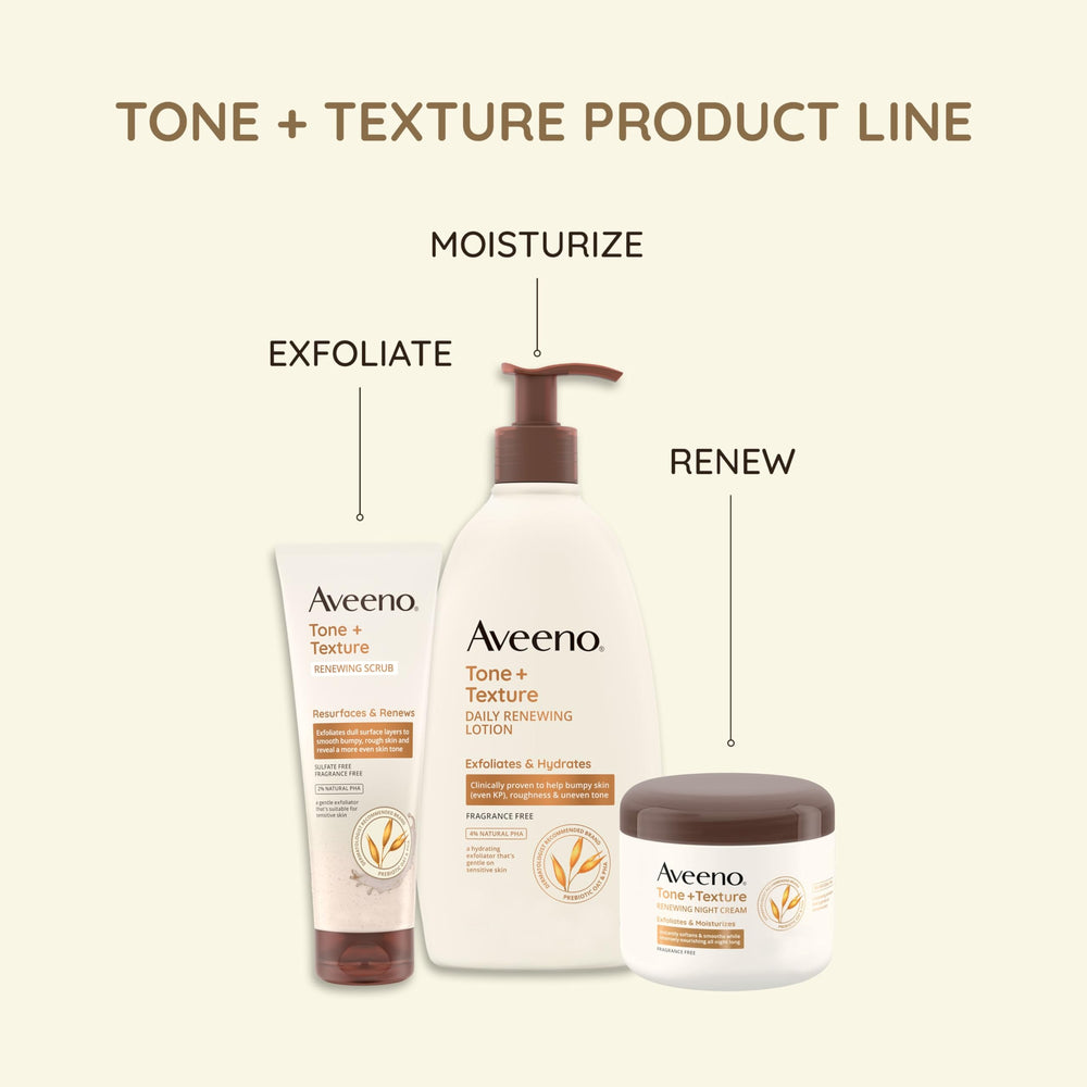 Aveeno Tone + Texture KP-rough-skin close-up suggests smoothing of bumpy skin
