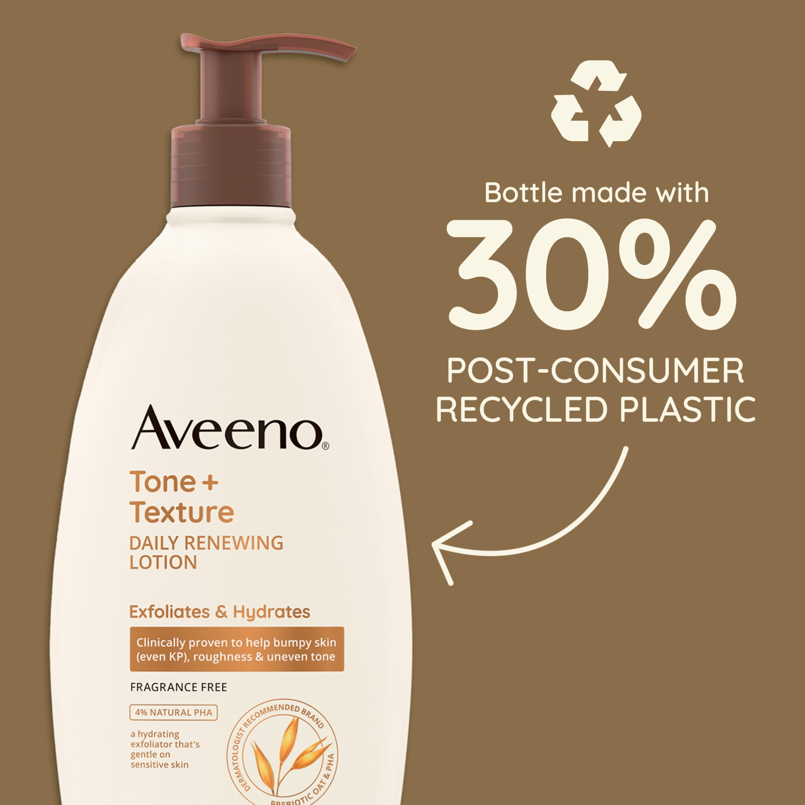 Aveeno Tone + Texture lotion spreading on skin shows non-greasy absorption