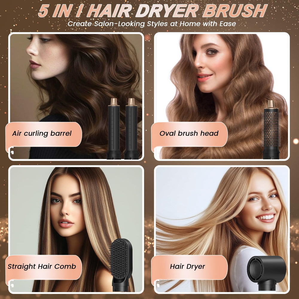 AVENHO 5-in-1 Hot Air Brush negative ion technology reduces static during drying.