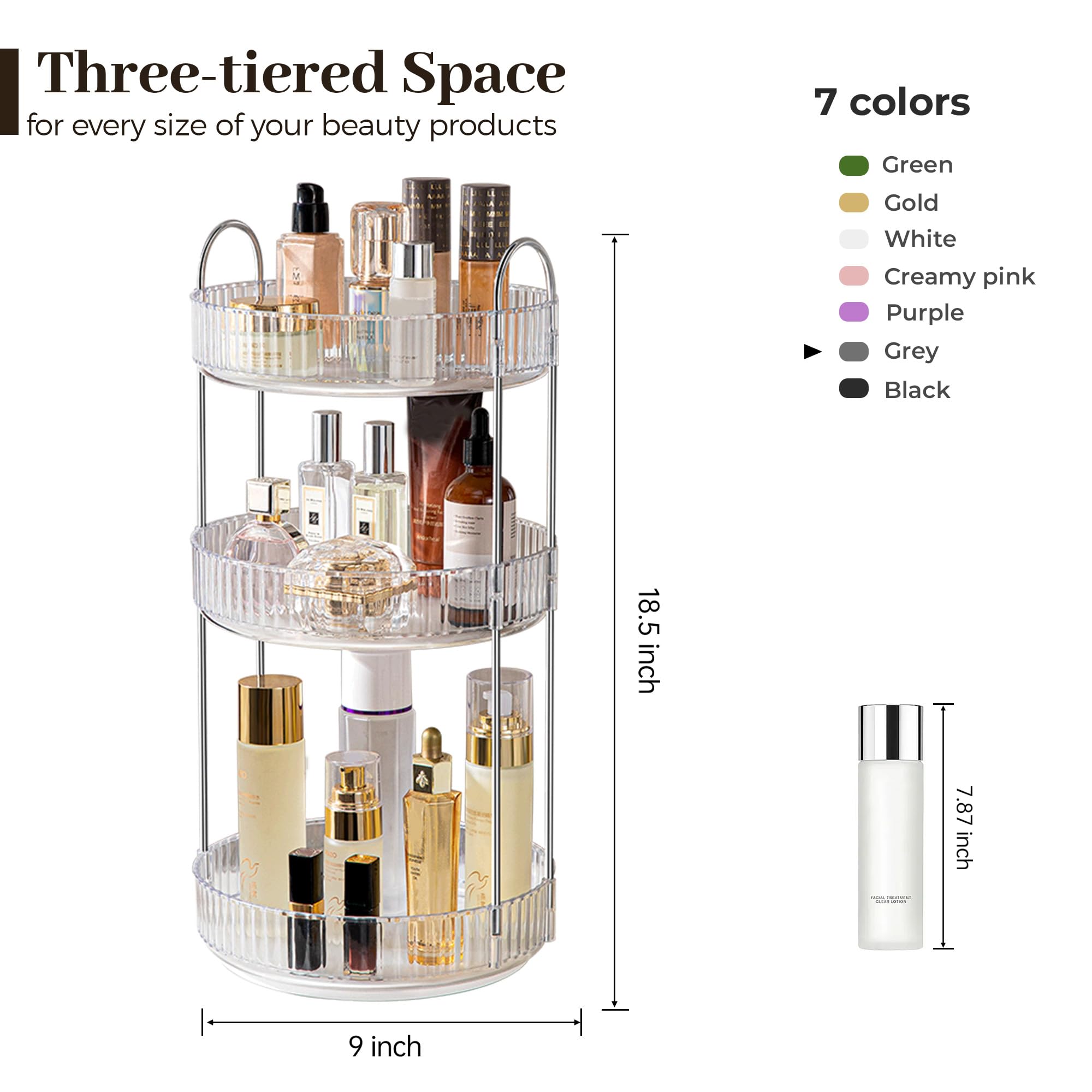 Aveniee dresser organizer demonstrates versatile uses for cosmetics, perfume, and spice storage.