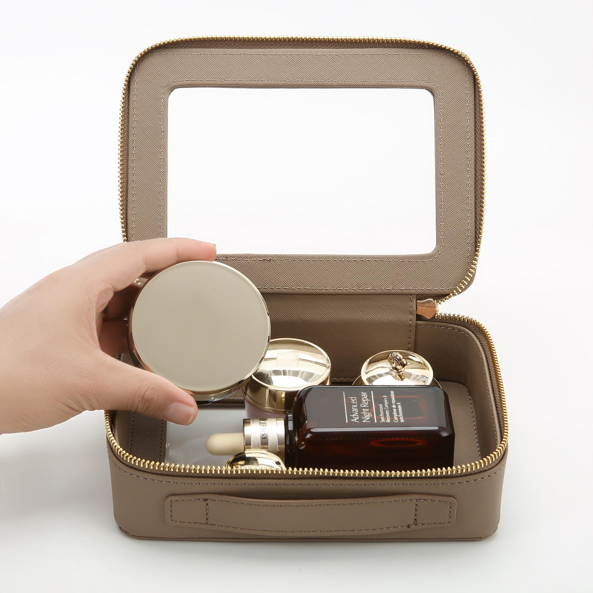 Aveniee premium PU leather taupe texture emphasizes luxury-built, long-lasting case.