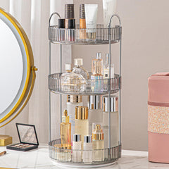 Aveniee rotating makeup organizer shows 360-degree rotation for quick access.