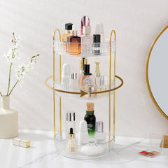 Aveniee rotating makeup organizer three-tier structure keeps cosmetics neatly organized.