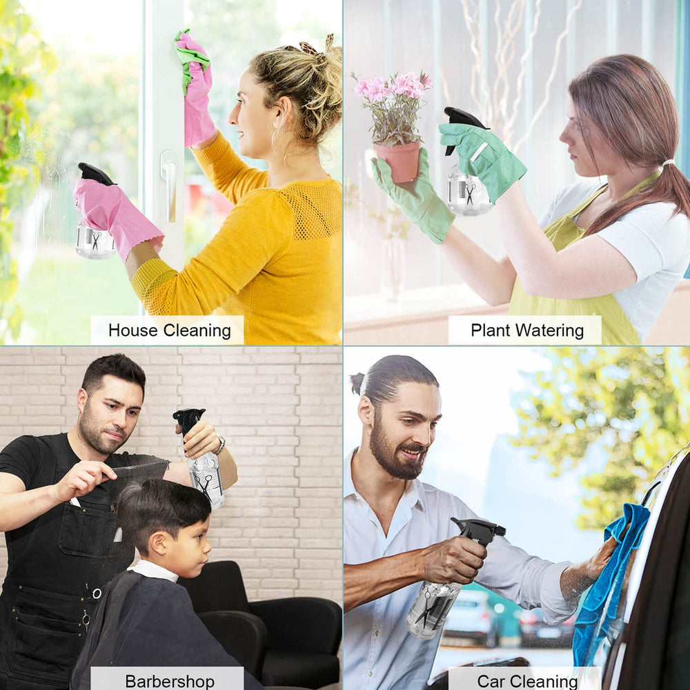 Avenoir Mister bottle shown performing home cleaning tasks like windows and floors.
